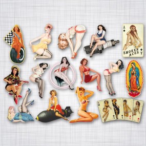 15 mini stickers Pin-ups