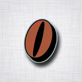Chiffre 0 Noir et Orange prismatique ht 90mm