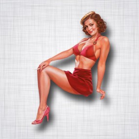 Pin-up Jupe Rouge Gauche