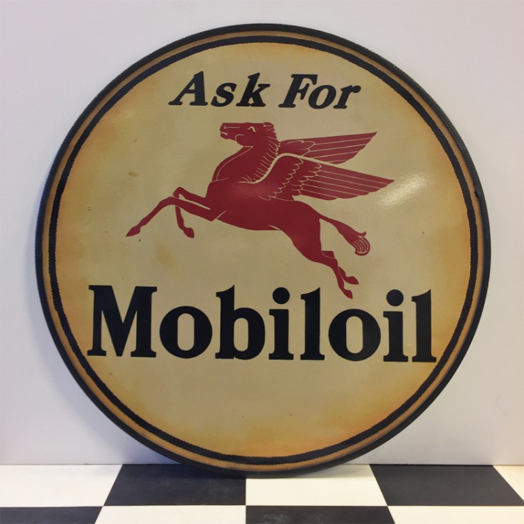 Plaque publicitaire Ask For Mobiloil