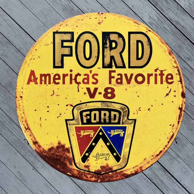 Plaque publicitaire Ford V8