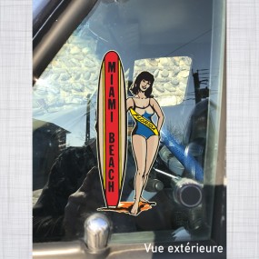 Sticker Pin-up Miami Beach Florida vitrauphanie