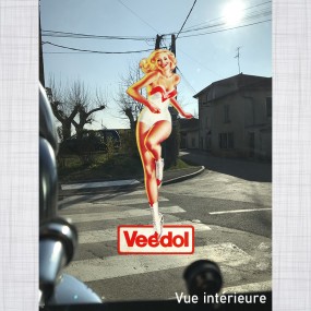 Sticker Pin-up Veedol Maillot vitrauphanie