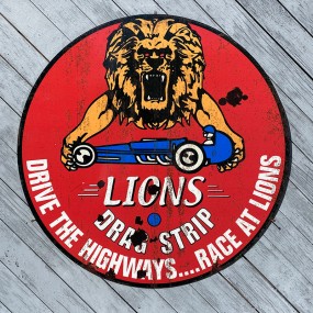 Plaque publicitaire LIONS Drag Strip