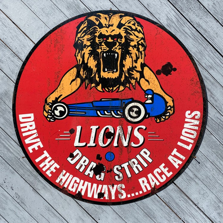 Plaque publicitaire LIONS Drag Strip