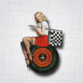 Pin-Up sur roue