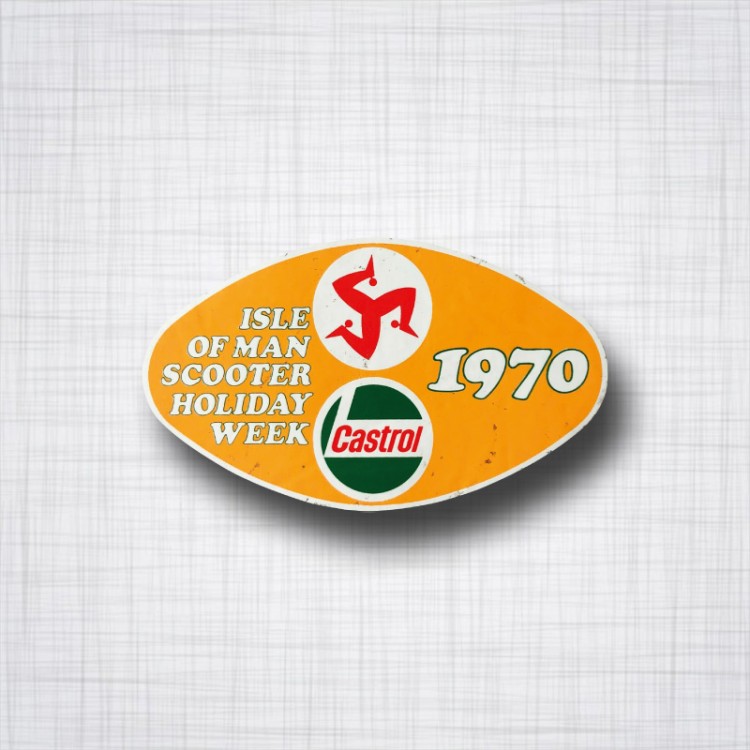 Sticker Castrol Ile de Man Scooter 1970