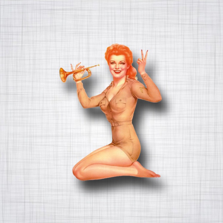 Sticker Pin-Up Army Clairon