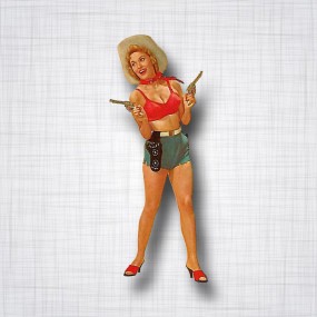Sticker Pin-Up Cow-Girl