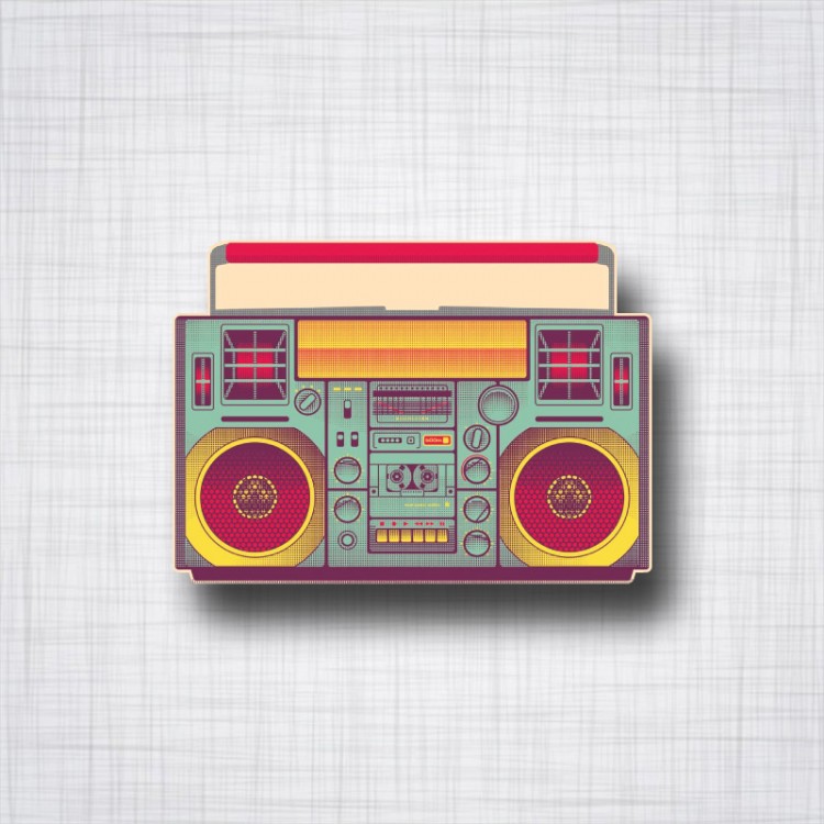 Sticker Ghetto Blaster Radio-cassette