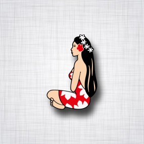Sticker Pin-up Tahitienne.