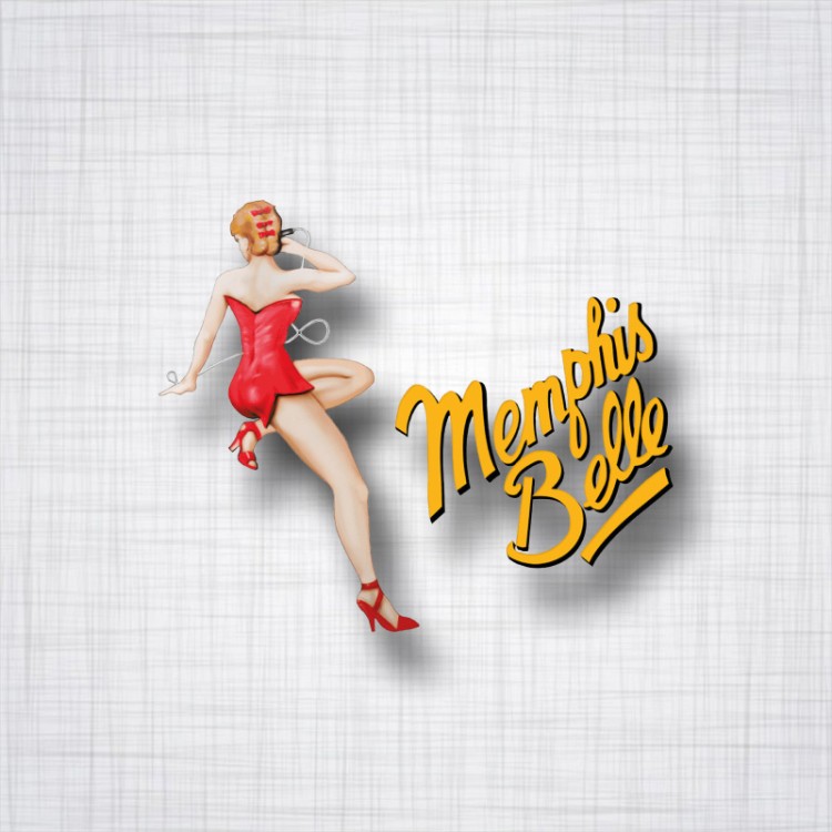 Sticker Memphis Belle transparent.