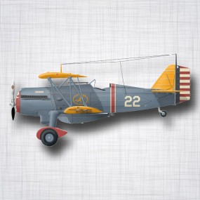 Sticker Avion Curtiss P-6E Hawk 22