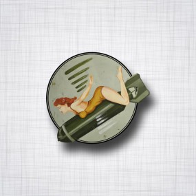 Sticker pin up bombe avion de chasse.