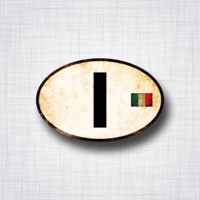 Sticker "I" Italia patiné GF.