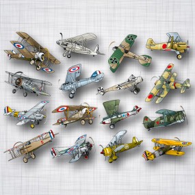 Planche mini stickers Avions