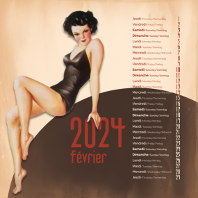 Calendrier 2024 pin up février.