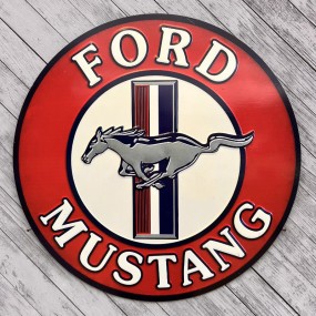 Plaque publicitaire Ford Mustang.