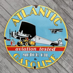 Plaque publicitaire Atlantic Gasoline.