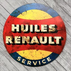 Plaque publicitaire huiles Renault.