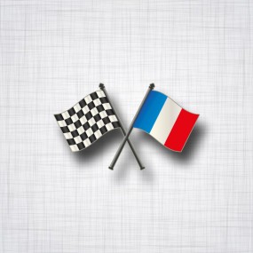 Sticker drapeaux damiers & France.