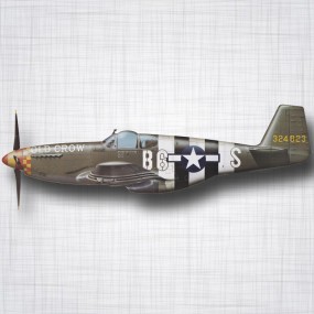 Sticker avion Mustang P51.