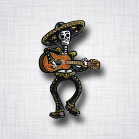 Sticker skull mariachi.