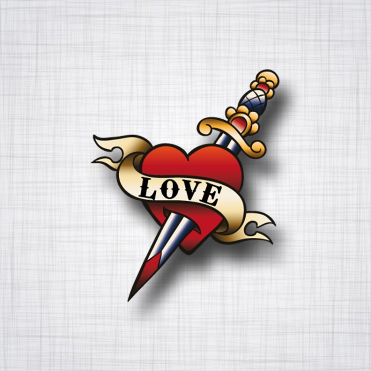 Sticker tattoo love.
