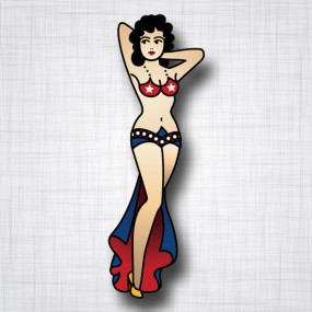 Sticker Pin-Up tatouage.
