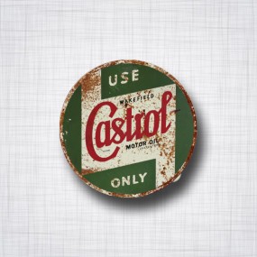 Sticker Castrol rond rouillé.