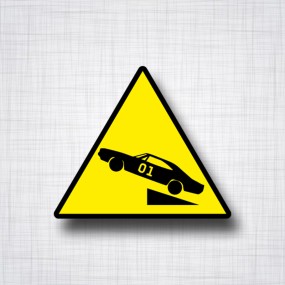 Sticker Attention vol de Dodge Charger.